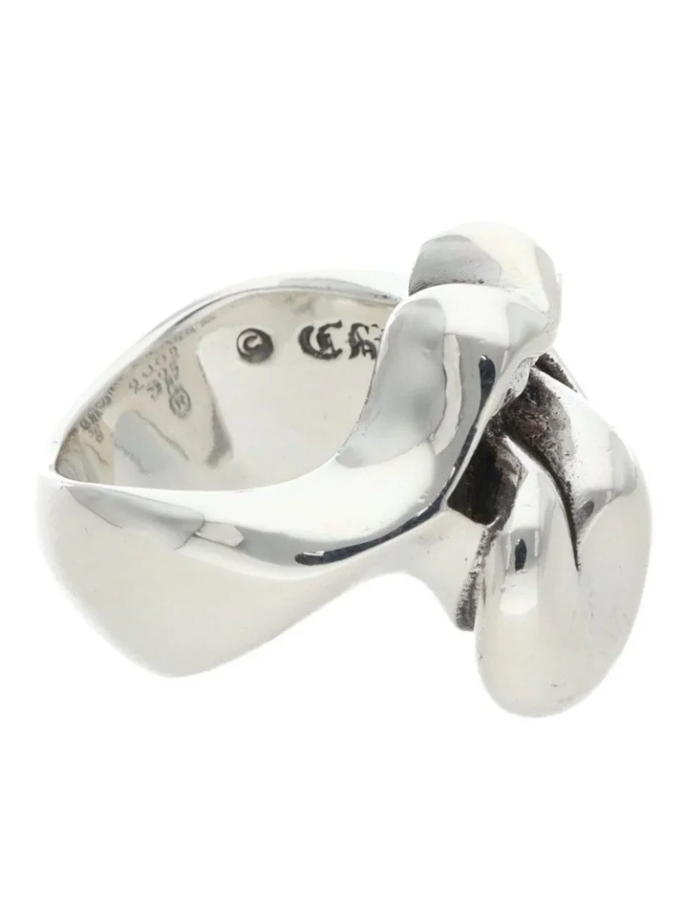 Chrome Hearts Lip Tongue Md Lip and Tan Silver Ring
